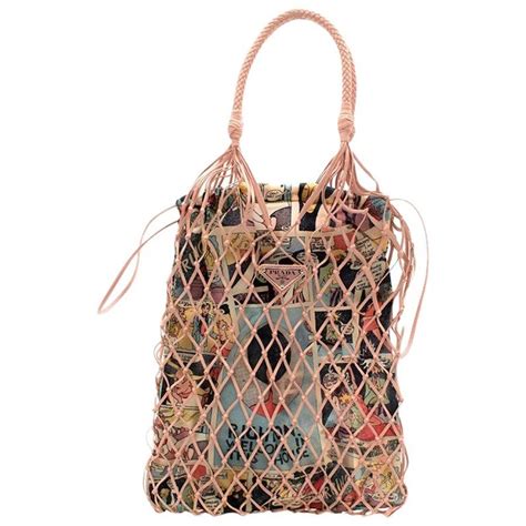 prada faux leather mesh bag|Prada clear tote bag.